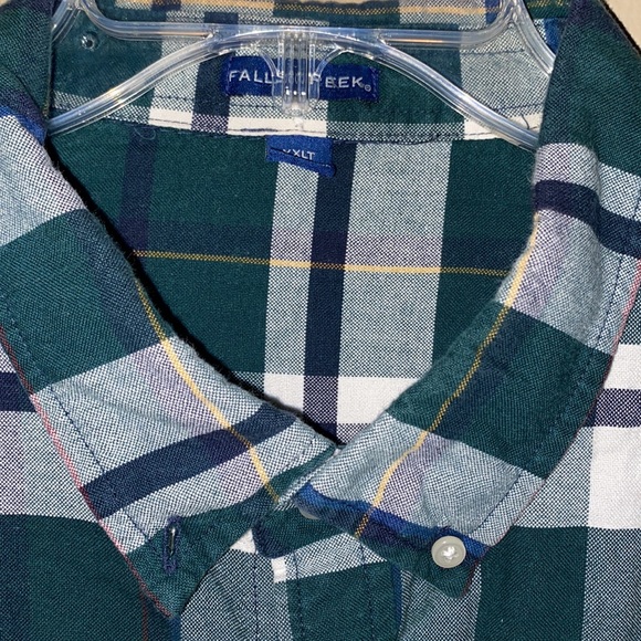 Falls Creek Green Flannel Button Down Shirt - Picture 2 of 3